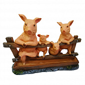 Купить Фигура садовая Свинки-семья у корыта 42х15x29 см по низкой цене