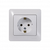 Купить Розетка Schneider Electric Глосса с заземлением с рамкой белая по низкой цене