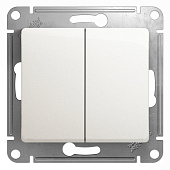 Купить Переключатель Schneider Electric Glossa GSL000665 двухклавишный перламутр по низкой цене