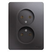 Купить Розетка Schneider Electric Glossa GSL001320 двухместная без заземления графит по низкой цене