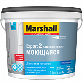 Купить Краска Marshall Export-2 база BW для стен и потолков глубокоматовая 4,5 л по низкой цене