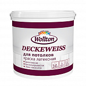 Купить Краска для потолка латексная Wollton Deckeweiss белая 3 л по низкой цене