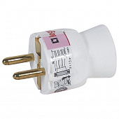 Купить Вилка Legrand Helium 050187 16А 2P+E электрическая прямая с заземлением белая по низкой цене