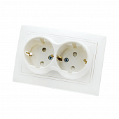 Купить Розетка TDM Electric ТАЙМЫР SQ1814-0018 в рамку с/у, 2 гнезда, с/з и шторками, 16 А, 230 В, IP20, керамика, белая по низкой цене