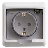 Купить Розетка Schneider Electric Этюд PC16-044B IP44 одноместная белая по низкой цене