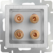 Купить Розетка Werkel WL09-AUDIOx4 акустическая cеребряный рифленый по низкой цене