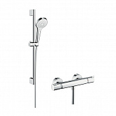 Купить Набор Hansgrohe Croma Select S Vario 27013400 душевой с термостатом белый/хром по низкой цене
