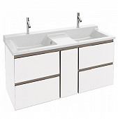 Купить Тумба Jacob Delafon Soprano EB1335-N18 под раковину белая блестящая 1360х535х634 мм по низкой цене