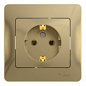 Купить Розетка Schneider Electric Глосса с заземлением с рамкой титан по низкой цене