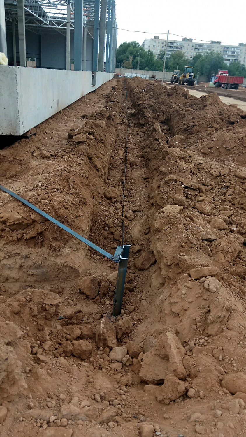 Устройство наружного контура заземления