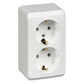 Купить Розетка Schneider Electric Этюд PA16-008B двухместная белая по низкой цене