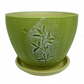 Купить Горшок для цветов с поддоном d15 см Росток зелёный по низкой цене