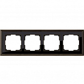 Купить Рамка Werkel Snabb Basic WL03-Frame-04 серо-коричневая четырехместная по низкой цене