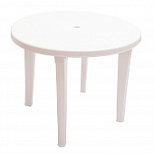 Купить Стол садовый пластиковый d90 см белый по низкой цене