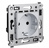 Купить Розетка DKC 4404003 Avanti 2P+E одноместная с заземлением и защитными шторками Закаленная сталь по низкой цене