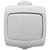 Купить Переключатель Schneider Electric Рондо VA66-102B-BI IP44 одноклавишный белый по низкой цене