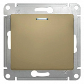 Купить Выключатель Schneider Electric Glossa GSL000413 одноклавишный с индикатором титан по низкой цене