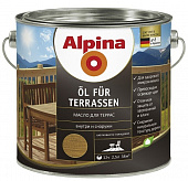 Купить Масло Alpina для террас, шелковисто-глянцевое, среднее 2,5 л по низкой цене