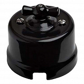 Купить Выключатель одноклавишный Bironi Лизетта поворотный черный по низкой цене