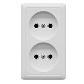 Купить Розетка Schneider Electric Хит RA16-237I-B двухместная белая по низкой цене