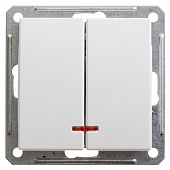 Купить Выключатель Schneider Electric W59 VS516-251-1-86 двухклавишный с индикатором белый по низкой цене