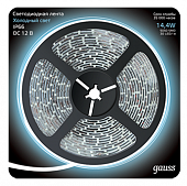 Купить Лента Gauss LED 311000314 5050/60-SMD светодиодная IP66 14,4W 12V DC холодный белый 5 м по низкой цене