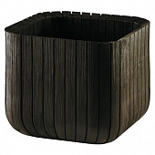 Купить Кашпо Keter Cube Planter S для цветов Виски коричневый 297х329,7х297 мм по низкой цене
