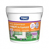 Купить Эмаль ТЕКС Универсал акриловая, универсальная, матовая, белая 0,9 л по низкой цене