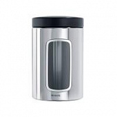 Купить Контейнер Brabantia для сыпучих продуктов, с окном, стальной полированный 1,4 л по низкой цене