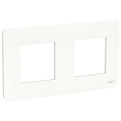 Купить Рамка Schneider Electric Unica Studio NU200418 белая двухместная по низкой цене