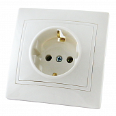 Купить Розетка TDM Electric ТАЙМЫР SQ1814-0012 в рамку с/у, 1 гнездо, с/з, 16 А, 230 В, IP20, керамика, белая по низкой цене