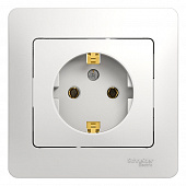 Купить Розетка Schneider Electric Glossa GSL000142 одноместная с заземлением белый по низкой цене