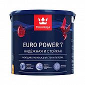 Купить Краска Tikkurila EURO POWER 7 C в/д, интерьерная, моющаяся 2,7 л по низкой цене