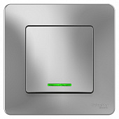 Купить Выключатель Schneider Electric Blanca BLNVS010113 одноклавишный с индикатором алюминий по низкой цене