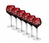Купить Набор Ajka Crystal фужеров для вина темно-бордовых, 6 штук, 240 мл по низкой цене