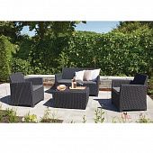 Купить Комплект мебели Allibert Corona set with cushion box графит-прохладный серый по низкой цене