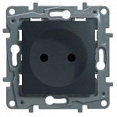 Купить Розетка Legrand Etika 672634 одноместная с защитными шторками антрацит по низкой цене