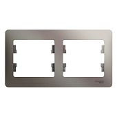 Купить Рамка Schneider Electric Glossa GSL001202 платина двухместная по низкой цене