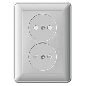 Купить Розетка Schneider Electric W59 RS16-254-18 двухместная с защитными шторками белая по низкой цене