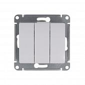 Купить Выключатель трехклавишный Schneider Глосса без рамки белый по низкой цене