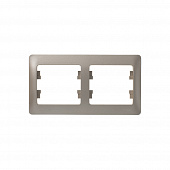Купить Рамка Schneider Electric Глосса 2 поста горизонтальная титан по низкой цене