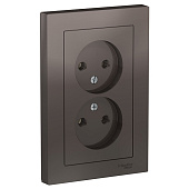 Купить Розетка Schneider Electric AtlasDesign ATN000620 двухместная без заземления мокко по низкой цене