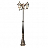 Купить Фонарный столб Elektrostandard Capella F/3 Е27 3х60 Вт черное золото садово-парковый по низкой цене