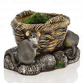 Купить Фигура садовая кашпо Корзина с мышатами 52х33х30 см по низкой цене