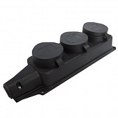 Купить Розетка EKF Proxima трехместная с защитными крышками каучуковая 230 В 2P+PE 16 A по низкой цене