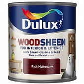 Купить Лак-морилка Dulux Woodsheen на водной основе по дереву полуматовый богатый махагон 0,75 л по низкой цене