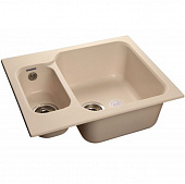 Купить Мойка GranFest Standart GF-S615K кухонная, композитная, белая, двухсекционная 612х495 мм по низкой цене