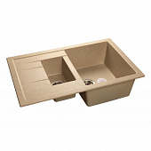 Купить Мойка GranFest Quadro GF-Q775KL кухонная композитная песочная 771х497 мм по низкой цене