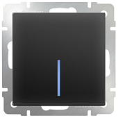 Купить Выключатель Werkel WL08-SW-1G-LED одноклавишный с индикатором черный матовый по низкой цене