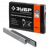 Купить Скобы тип 55 для пневмостеплера 6,0 х 15 мм ЗУБР ПРОФЕССИОНАЛ 2500 шт по низкой цене